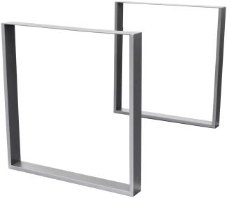 Tischbeine 2er Set 90x72 cm Grau aus Stahl