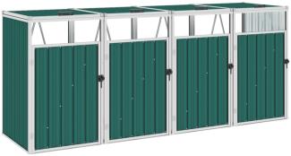 vidaXL Mülltonnenbox für 4 Mülltonnen Grün 286×81×121 cm Stahl