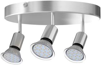 Monzana LED Deckenstrahler Spotleuchte schwenkbar GU10 inkl Leuchtmittel Deckenlampe Deckenleuchte 3 Flammig rund