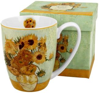 DUO ART GALLERY Klassischer Becher 380 ml SUNFLOWERS New Bone China Porzellan