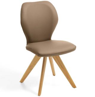 Niehoff Sitzmöbel Colorado Trend-Line Design-Stuhl Eichengestell - Leder - 180° drehbar Napoli stone