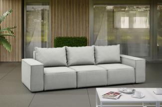 Gartensofa Loungesofa Sofa 3-Sitzer GARDENT wetterfester Stoff NXL Hellgrau