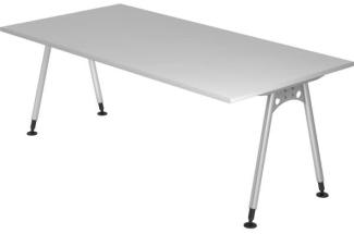 Schreibtisch AS2E A-Fuß 200x100cm Grau Gestellfarbe: Silber