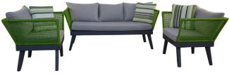 Luxus Gartenset Lounge Möbel SET grün Skandinavisches Design Gartenmöbel