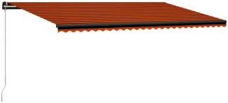 vidaXL Einziehbare Markise Handbetrieben 600 x 300 cm Orange und Braun