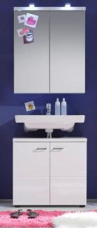 Badmöbel Set Nightlife Hochglanz weiß Spiegelschrank und Unterschrank 65 cm, ohne Waschbecken