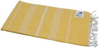 Hamamtuch Sultan gelb mit weißen Streifen ca. 100x180 cm