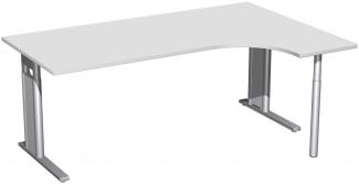 PC-Schreibtisch 'C Fuß Pro' rechts, höhenverstellbar, 180x120cm, Lichtgrau / Silber