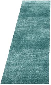 Hochflor Teppich Baquoa Läufer - 60x110 cm - Blau