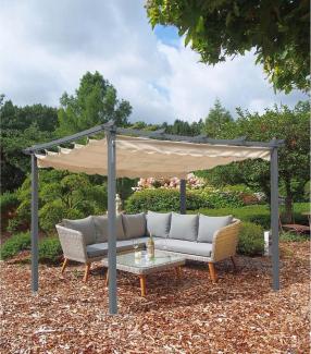 Pavillon mit Aluminum/Stahl Gestell, L 395 cm, PECOS