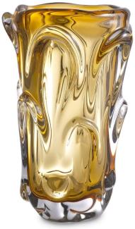 Casa Padrino Luxus Glas Vase Gelb Ø 20 x H. 31 cm - Moderne Deko Blumenvase - Deko Accessoires - Luxus Kollektion