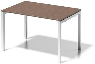 Cito Schreibtisch, 650-850 mm höheneinstellbares U-Gestell, H 19 x B 1200 x T 800 mm, Dekor nußbaum, Gestell verkehrsweiß