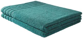 Handtuch Baumwolle Plain Design - Größe: 90x200 cm, Farbe: petrol-grün