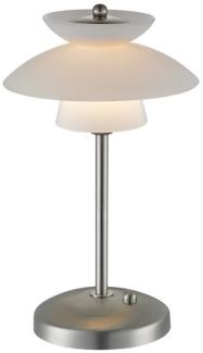 Halo Design No. 708192 LED Tischleuchte DALLAS Eisen gebürstet Opal 30 cm