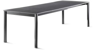 Sieger 3980-55 Exclusiv-Ausziehtisch mit Vivodur® Dekorplatte, Aluminium Eisengrau 95 x 75 x 165/225/285 cm