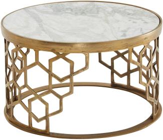 KADIMA DESIGN Couchtisch "Marble" - Luxuriöser Marmor- und Metalltisch für stilvolle Wohnzimmer.