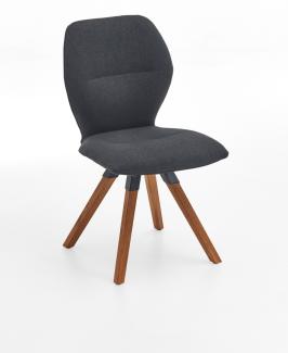 Niehoff Sitzmöbel Merlot Design-Stuhl Stativ-Gestell Massivholz/Stoff Venice 180° Drehbar mit Rückho Graphit Eiche Massiv