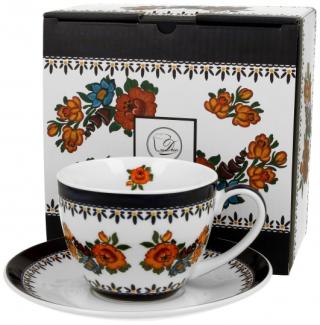 DUO ETNO Tasse INDIGO 250 ml mit Untertasse, New Bone China Porzellan