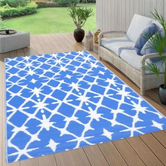 Outdoor-Teppich Blau und Weiß 120x180 cm PP