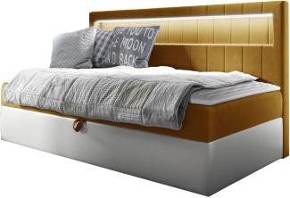 Boxspringbett 'Gladino Junior 2' gelb 80 x 200 cm