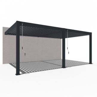 Weide Deluxe Plus Wand-Pergola | Aluminium Lamellendach | 4 x 6 M | anthrazit | Wall Pergola