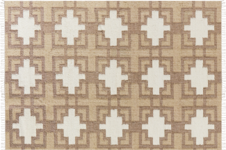Teppich Jute beige 160 x 230 cm geometrisches Muster Kurzflor KONURTAY
