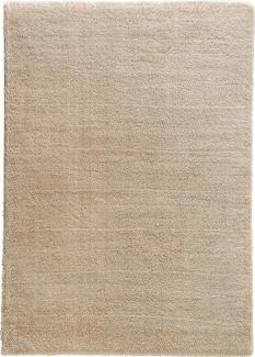 Teppich in Hellbraun aus 100% Polyester - 190x133x3cm (LxBxH)