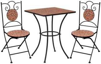 vidaXL 3-tlg. Bistro-Set Mosaik Keramik Terrakotta