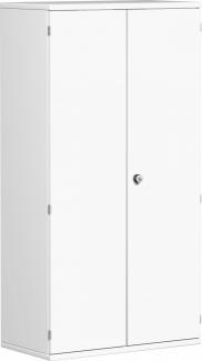 Garderobenschrank mit ausziehbarem Garderobenhalter, 80x42x154cm, Weiß