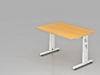 Schreibtisch OS12 C-Fuß 120x80cm Buche Gestellfarbe: Weiß