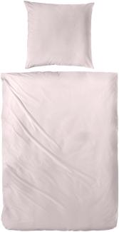 Hahn Haustextilien Luxus-Satin Bettwäsche uni Farbe puder Größe 135x200 cm