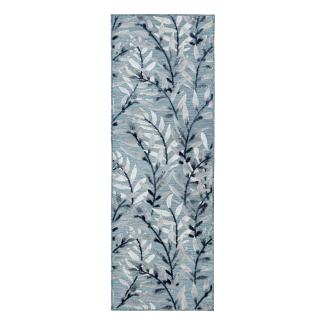 Eleganter Balkonteppich LAGAN ERIC, Florales Türkis, von Kadima Design. Größe: 80x230 cm