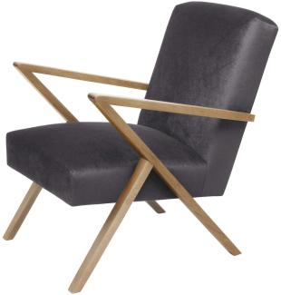 Retrostar Chair - Velvet Line Anthrazit /Gestell Eiche natur