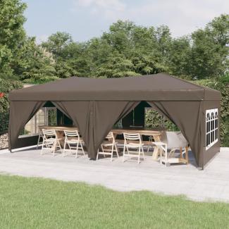 vidaXL Partyzelt Faltbar mit Seitenwänden Taupe 3x6 m 93547