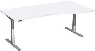 Elektro-Hubtisch 'Flex' rechts, höhenverstellbar, 180x100x68-116cm, Weiß / Silber