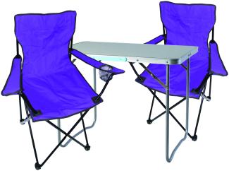 3-teiliges Campingmöbel Set Lila XL Tisch+Campingstühle mit Tasche