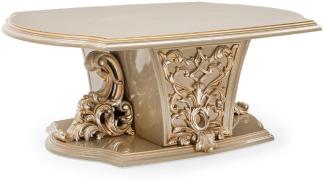 Casa Padrino Luxus Barock Couchtisch Grau / Gold - Handgefertigter Massivholz Wohnzimmertisch im Barockstil - Wohnzimmer Möbel im Barockstil - Barock Möbel - Edel & Prunkvoll