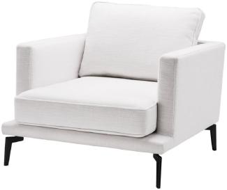 Casa Padrino Luxus Sessel Weiß / Schwarz 91 x 99 x H. 82 cm - Wohnzimmer Sessel - Luxus Wohnzimmer Möbel