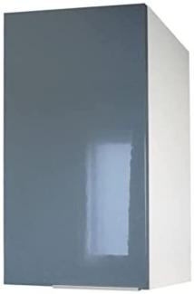 Berlioz Creations CP4HG Hängeschrank für Küche mit 1 Tür, 100 Prozent französische Herstellung, Grau Glänzend, 40 x 34 x 70 cm