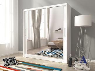 Domando Kleiderschrank San Benedetto M6 180 Modern Breite 180cm, Schwebetüren, praktische Facheinteilung in Weiß Matt