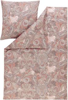 Estella Mako-Satin Bettwäsche 155x220 Elarda Paisley orange lachs 7437-390