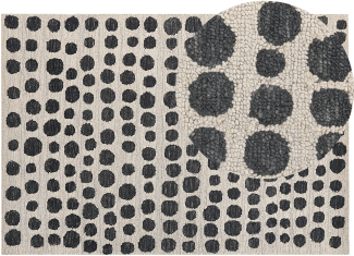 Teppich beige schwarz 160 x 230 cm gepunktetes Muster HAVRAN