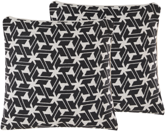 Dekokissen geometrisches Muster schwarz creme 45 x 45 cm 2er Set ANDIRIN
