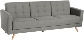 Sofa 3-Sitzer mit Bettfunktion Karisa Bezug Flachgewebe Buche natur / hellgrau 21932