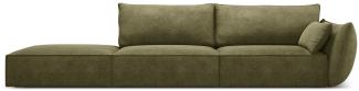 Micadoni 4-Sitzer Links Sofa Kaelle | Bezug Green | Beinfarbe Black Plastic