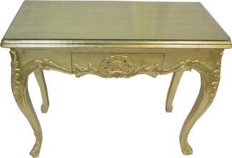 Casa Padrino Barock Konsolentisch Gold mit Schubladen Damen Schminktisch - Antik Stil - Barock Möbel