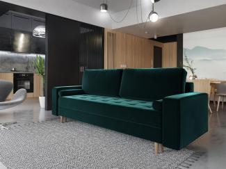 Sofa 3-Sitzer BELANO mit Schlaffunktion Flaschengrün