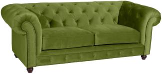 Sofa 2,5-Sitzer Kathe Bezug Samtvelours Buche nussbaum dunkel / oliv 22496