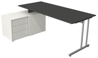 Kerkmann Schreibtisch mit Sideboard START UP 4945 Anthrazit