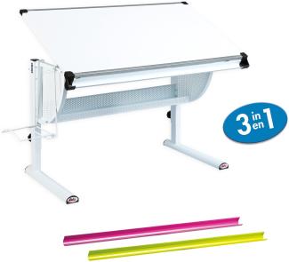 Schreibtisch Matkan weiss weiss/pink/grün Tisch Bürotisch Computertisch Büro